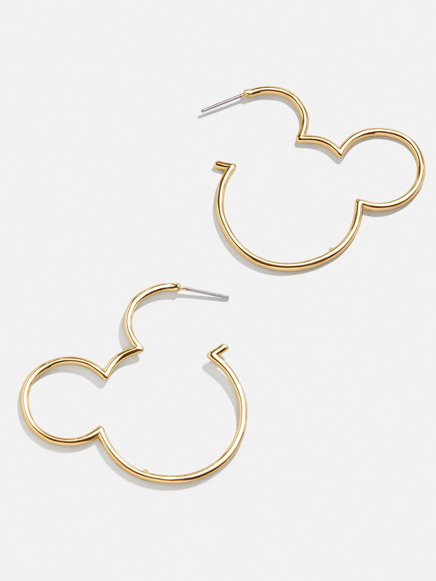 Mickey Mouse Disney Outline Hoop Earrings - Gold 3 Mickey Mouse Disney Outline Hoop Earrings - Gold