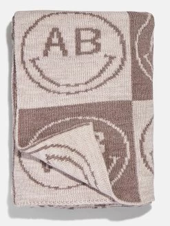 All Smiles Custom Blanket - Tan/Brown 10 All Smiles Custom Blanket - Tan/Brown -Baublebar 106210 G 02