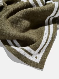 Your Name In Stripes Custom Blanket - Natural / Olive -Baublebar 106281 G 03