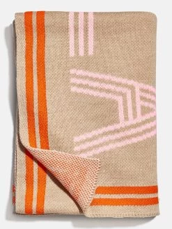 Your Name In Stripes Custom Blanket - Tan / Pink 12 Your Name In Stripes Custom Blanket - Tan / Pink -Baublebar 106294 G 02