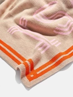 Your Name In Stripes Custom Blanket - Tan / Pink 11 Your Name In Stripes Custom Blanket - Tan / Pink -Baublebar 106294 G 03