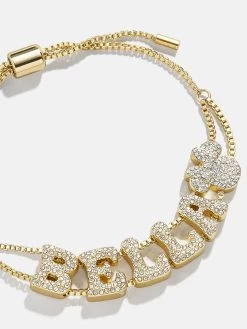 Minnie Mouse Disney Custom Slider Bracelet - Retro Pavé