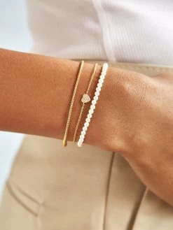 Ashley 18K Gold & Pearl Bracelet - White -Baublebar 106475 m