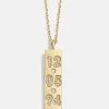 18K Gold Stacked Custom Number Necklace - Gold/Pavé -Baublebar 107285 G 01