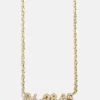 18K Gold Pavé Custom Number Necklace - Gold/Pavé
