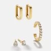 Lilith 18K Gold Earring Set - Clear/Gold -Baublebar 107290 G 01
