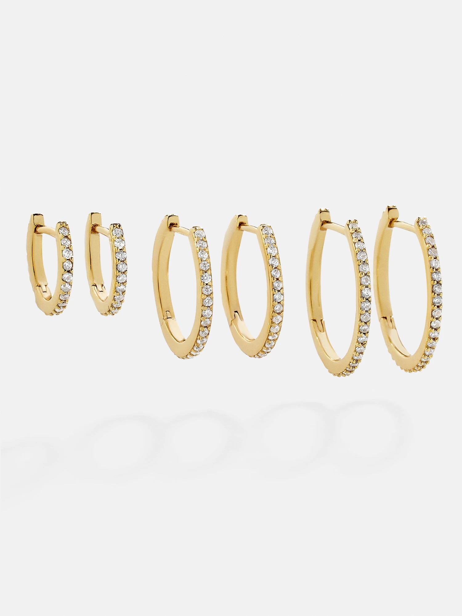 Niata 18K Gold Earring Set - Gold/Pavé 3 Niata 18K Gold Earring Set - Gold/Pavé