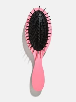 Block Font Mini Custom Hair Brush - Block Font Red/Pink -Baublebar 107688 G 04 wo