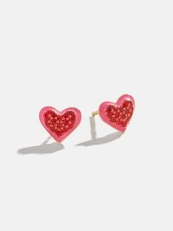 Child At Heart 18K Gold Kids' Earrings - Red -Baublebar 107716 G 01