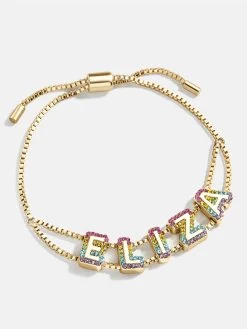 Custom Slider Bracelet - Rainbow Ombre Font -Baublebar 108424 G 02
