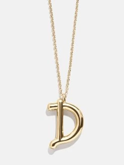 Bubble Script Initial Necklace - Gold 27 Bubble Script Initial Necklace - Gold -Baublebar 108455 G 02 D