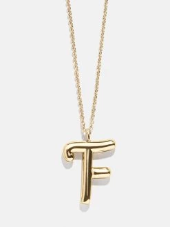 Bubble Script Initial Necklace - Gold 29 Bubble Script Initial Necklace - Gold -Baublebar 108455 G 02 F