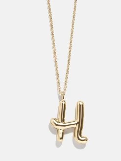 Bubble Script Initial Necklace - Gold 31 Bubble Script Initial Necklace - Gold -Baublebar 108455 G 02 H