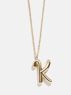 Bubble Script Initial Necklace - Gold 34 Bubble Script Initial Necklace - Gold -Baublebar 108455 G 02 K
