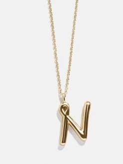 Bubble Script Initial Necklace - Gold 37 Bubble Script Initial Necklace - Gold -Baublebar 108455 G 02 N