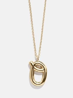 Bubble Script Initial Necklace - Gold 38 Bubble Script Initial Necklace - Gold -Baublebar 108455 G 02 O