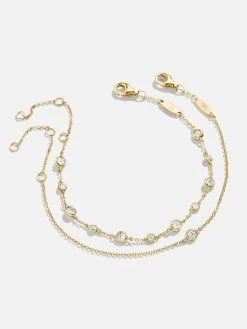 Yolanda 18K Gold Bracelet Set - Clear/Gold -Baublebar 108713 G 02