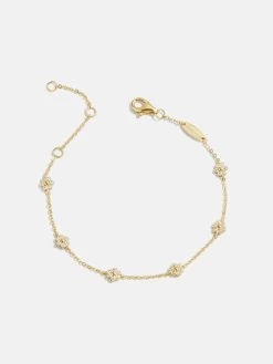 Daisy 18K Gold Bracelet - Clear Flower -Baublebar 108721 G 02