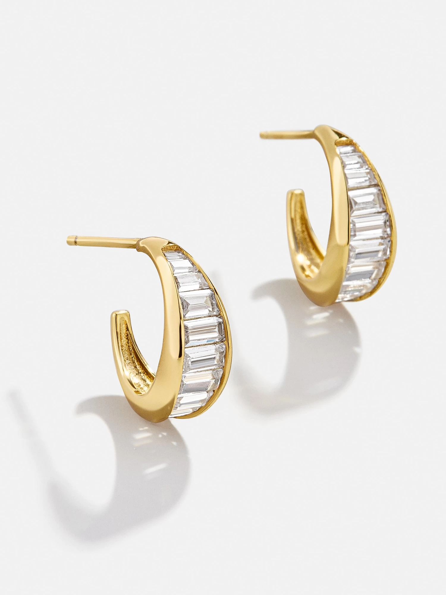 Tina 18K Gold Earrings - Clear/Gold 3 Tina 18K Gold Earrings - Clear/Gold