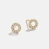 Valeria 18K Gold Earrings - Pavé Circle -Baublebar 108747 G 01