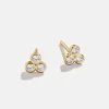 Tertia 18K Gold Earrings - Clear Trio 2 Tertia 18K Gold Earrings - Clear Trio -Baublebar 108749 G 01