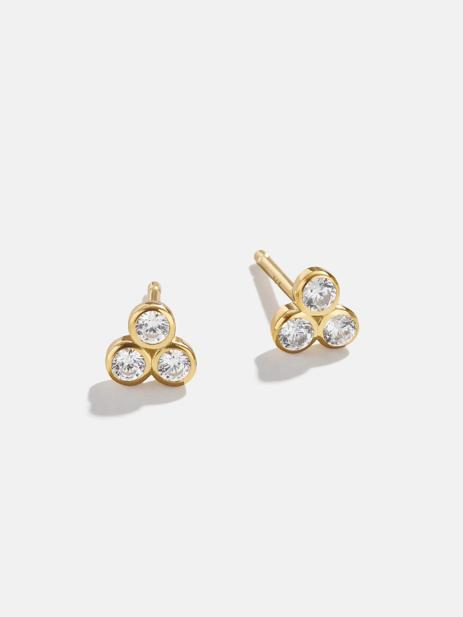 Tertia 18K Gold Earrings - Clear Trio 3 Tertia 18K Gold Earrings - Clear Trio