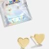Whole Lotta Heart 18K Gold Kids' Earrings - Gold 2 Whole Lotta Heart 18K Gold Kids' Earrings - Gold -Baublebar 108871 G 02