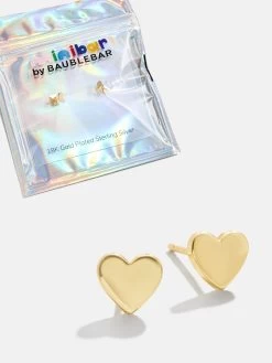 Whole Lotta Heart 18K Gold Kids' Earrings - Gold
