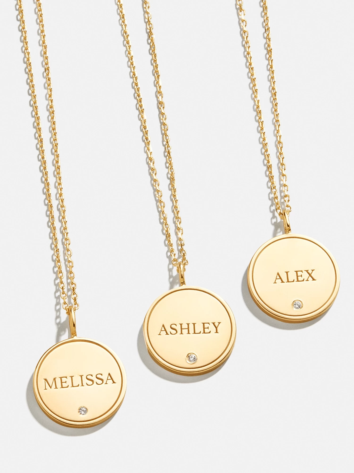 18K Gold Custom Engravable Disc Necklace - Engravable Disc 3 18K Gold Custom Engravable Disc Necklace - Engravable Disc