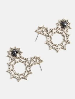 Mickey Mouse Disney Spiderweb Glow-In-The-Dark Hoop Earrings - Clear/Gold