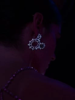 Mickey Mouse Disney Spiderweb Glow-In-The-Dark Hoop Earrings - Clear/Gold -Baublebar 108920 m2