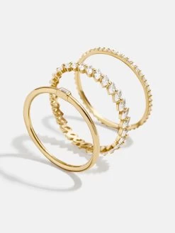 Molly 18K Gold Ring Set - Clear/Gold -Baublebar 109101 G 02