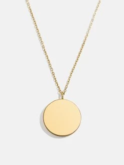 Classic 18K Gold Custom Medallion Necklace - Circle Pendant -Baublebar 109140 G 02