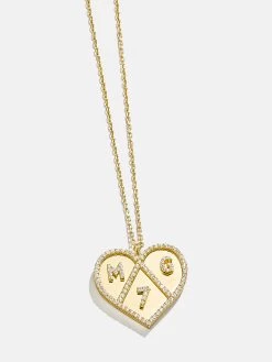 Heart 18K Gold Custom Medallion Necklace 17 Heart 18K Gold Custom Medallion Necklace -Baublebar 109143 G 02
