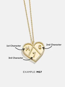 Heart 18K Gold Custom Medallion Necklace 16 Heart 18K Gold Custom Medallion Necklace -Baublebar 109143 G 02 Chart