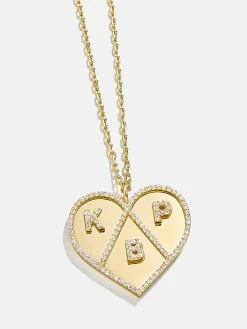 Heart 18K Gold Custom Medallion Necklace 18 Heart 18K Gold Custom Medallion Necklace -Baublebar 109144 G 01