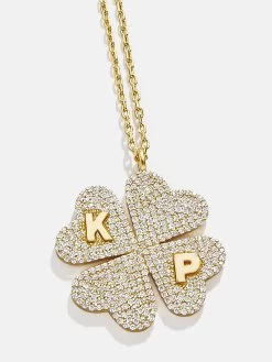 Clover 18K Gold Custom Pendant Necklace - Gold/Pavé -Baublebar 109147 G 01 95a35033 e4c5 4f4a ba48 a37a397ca0cd