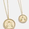 Compass 18K Gold Custom Medallion Necklace - Gold/Pavé