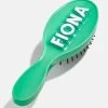 Block Font Mini Custom Hair Brush - Block Font Green