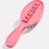 Block Font Mini Custom Hair Brush - Block Font Red/Pink -Baublebar 109497 G 01