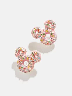 Mickey Mouse Disney Doughnut Stud Earrings - Pink