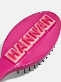 Block Font Mini Custom Hair Brush - Block Font Magenta -Baublebar 110417 G 02