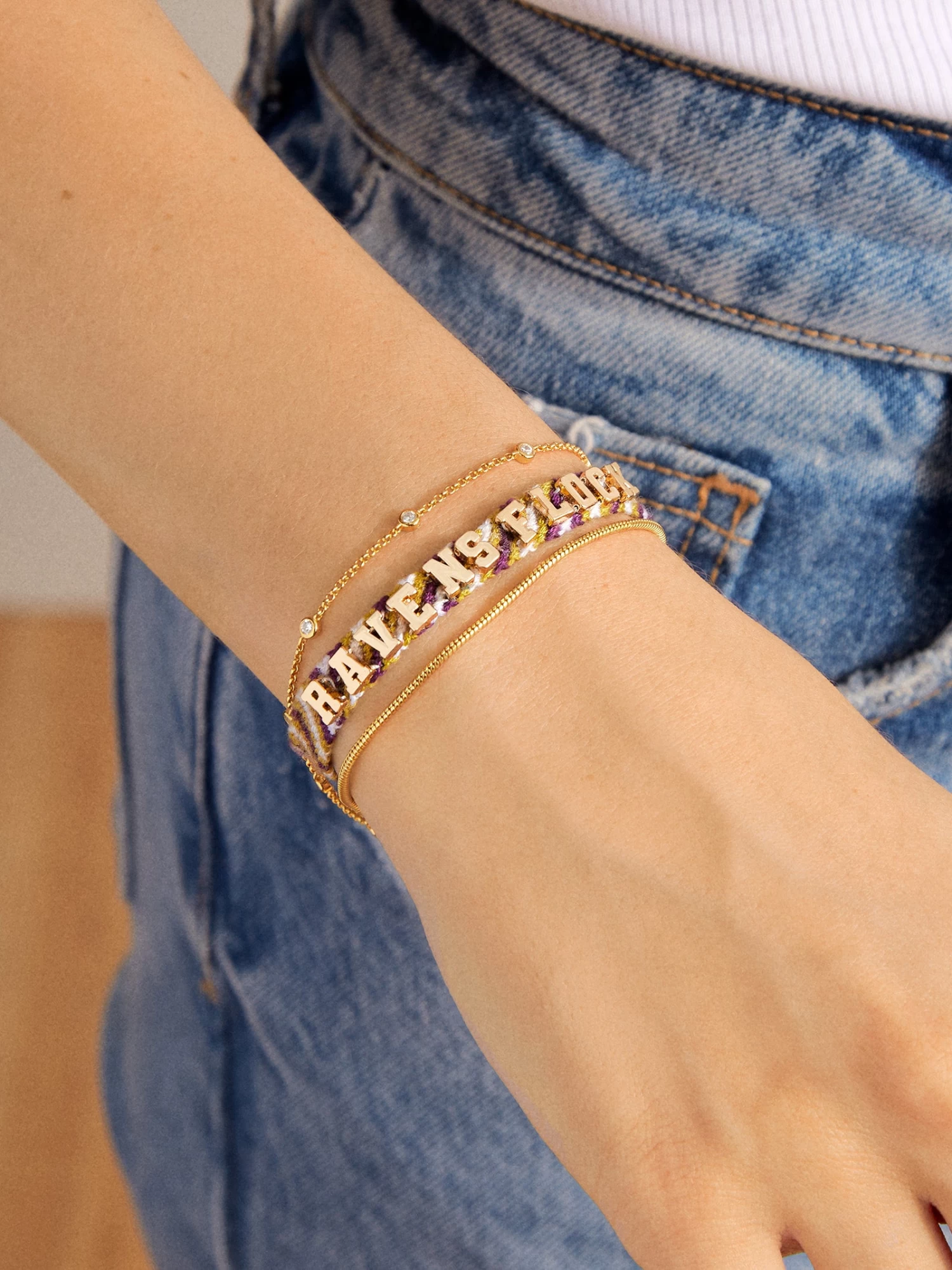 Baltimore Ravens NFL Woven Friendship Bracelet - Baltimore Ravens 4 Baltimore Ravens NFL Woven Friendship Bracelet - Baltimore Ravens - Image 2