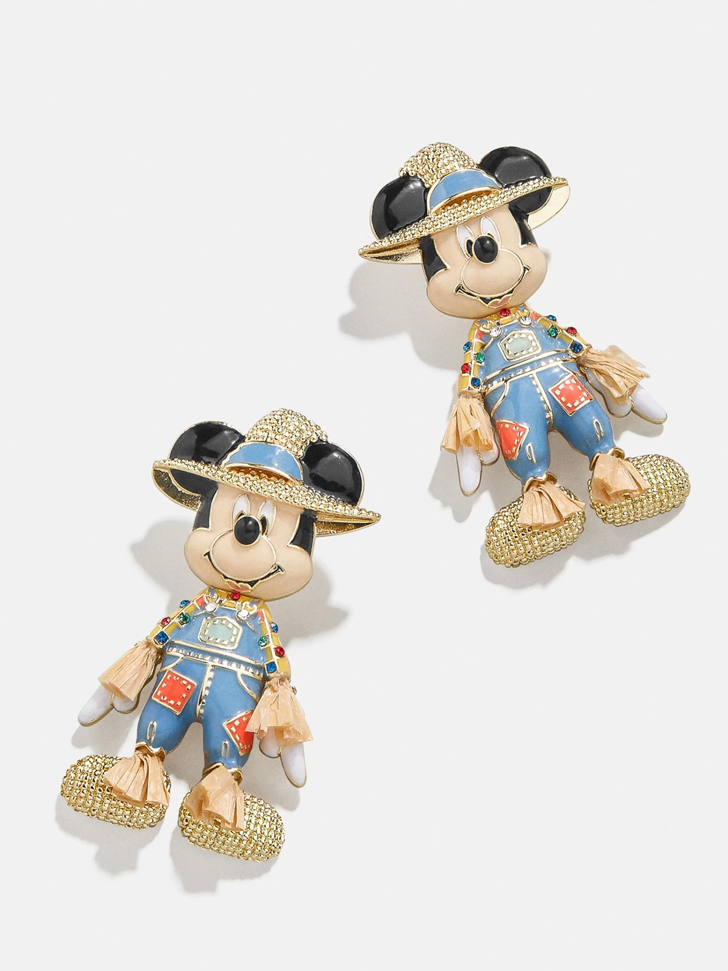 Mickey Mouse Disney Scarecrow Earrings - Beige 3 Mickey Mouse Disney Scarecrow Earrings - Beige