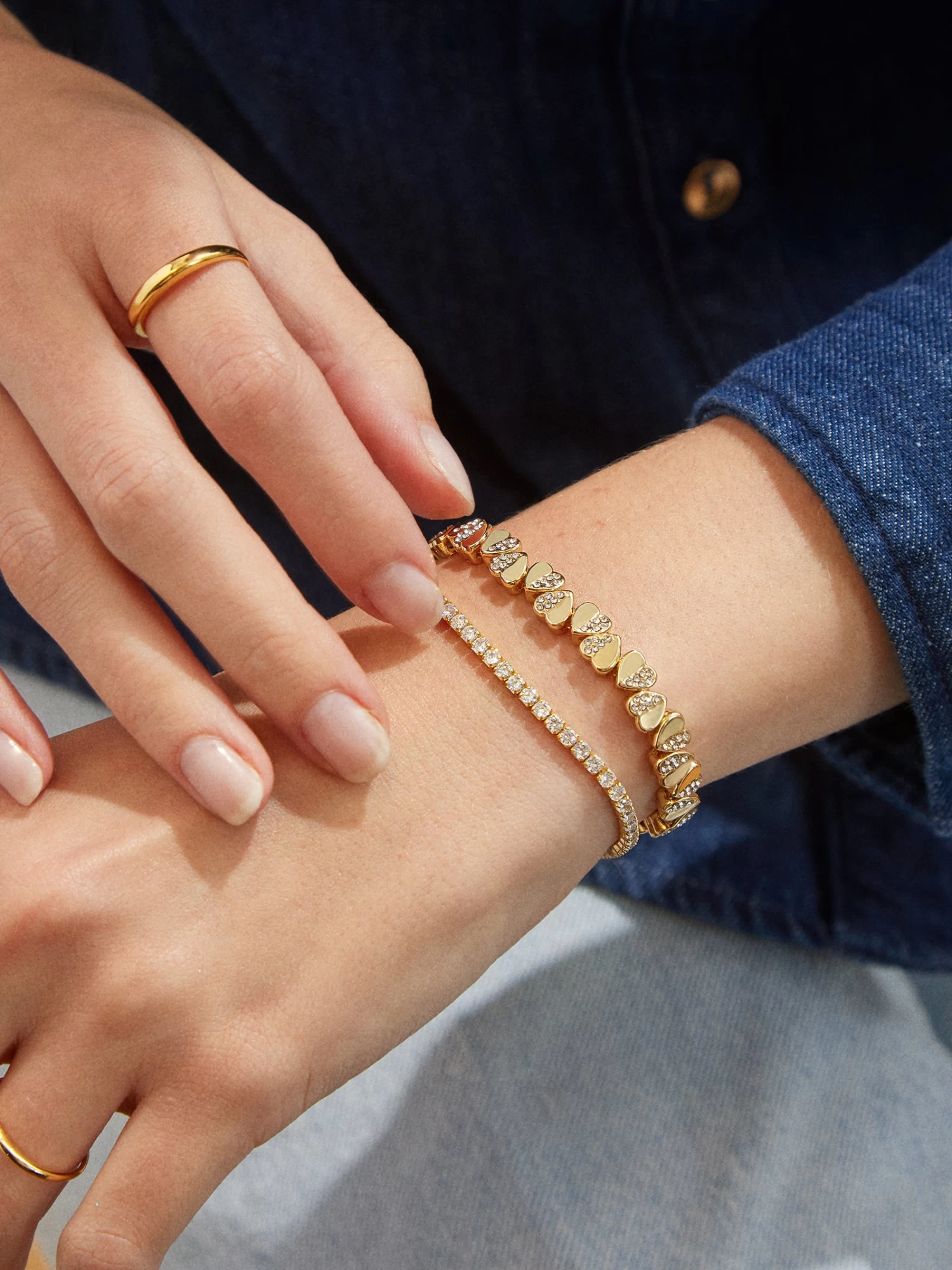 Addison Bracelet - Clear/Gold 4 Addison Bracelet - Clear/Gold - Image 2