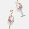 Nothing To Wine About Earrings - Rosé Glass -Baublebar 110992 G 02