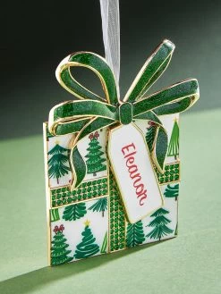 Pining For Presents Custom Ornament - Green Print