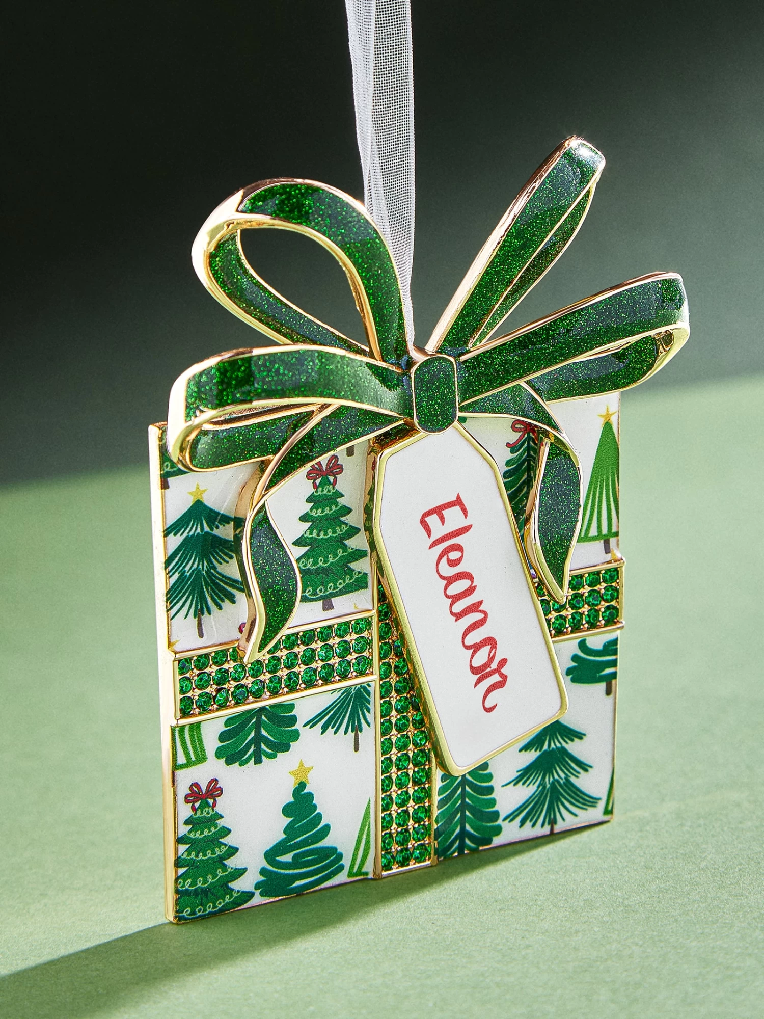 Pining For Presents Custom Ornament - Green Print 3 Pining For Presents Custom Ornament - Green Print