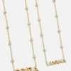 18K Gold Custom Yasmine Nameplate Necklace - Clear/Gold