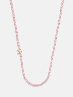Rose Quartz Semi-Precious Initial Necklace - Rose Quartz -Baublebar 111197 G A